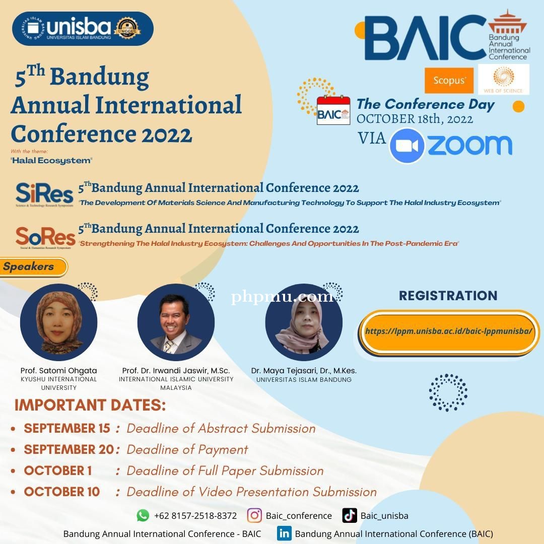 Konfrensi Internasional: Bandung Annual International Confrence (BAIC) 5th BAIC 2022