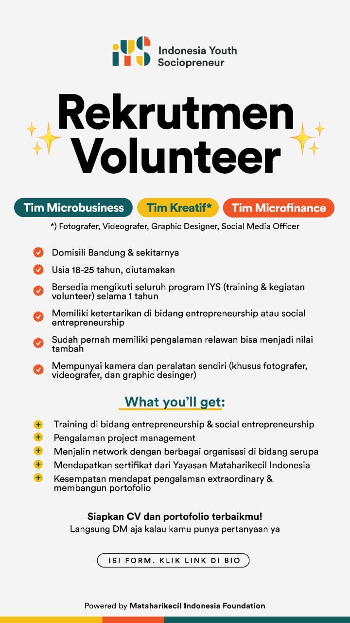 Open Recruitment Volunteer IYS