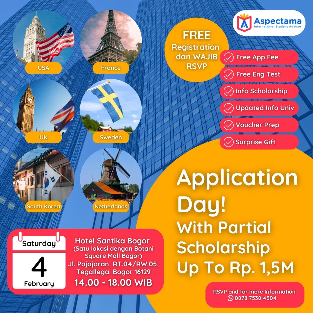 Application Days! With Partial Scholarship Up to Rp. 1,5 M