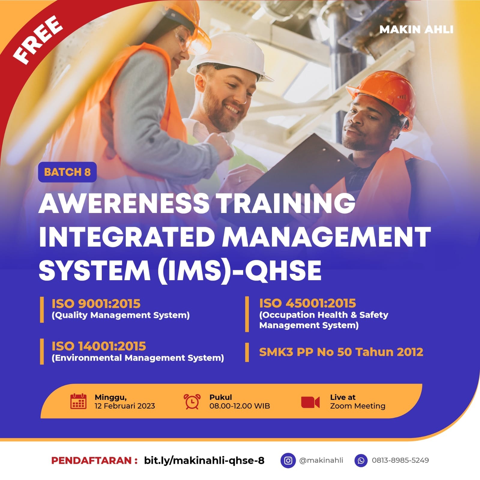 Pelatihan Sistem Manajemen Mutu, K3 dan Lingkungan 