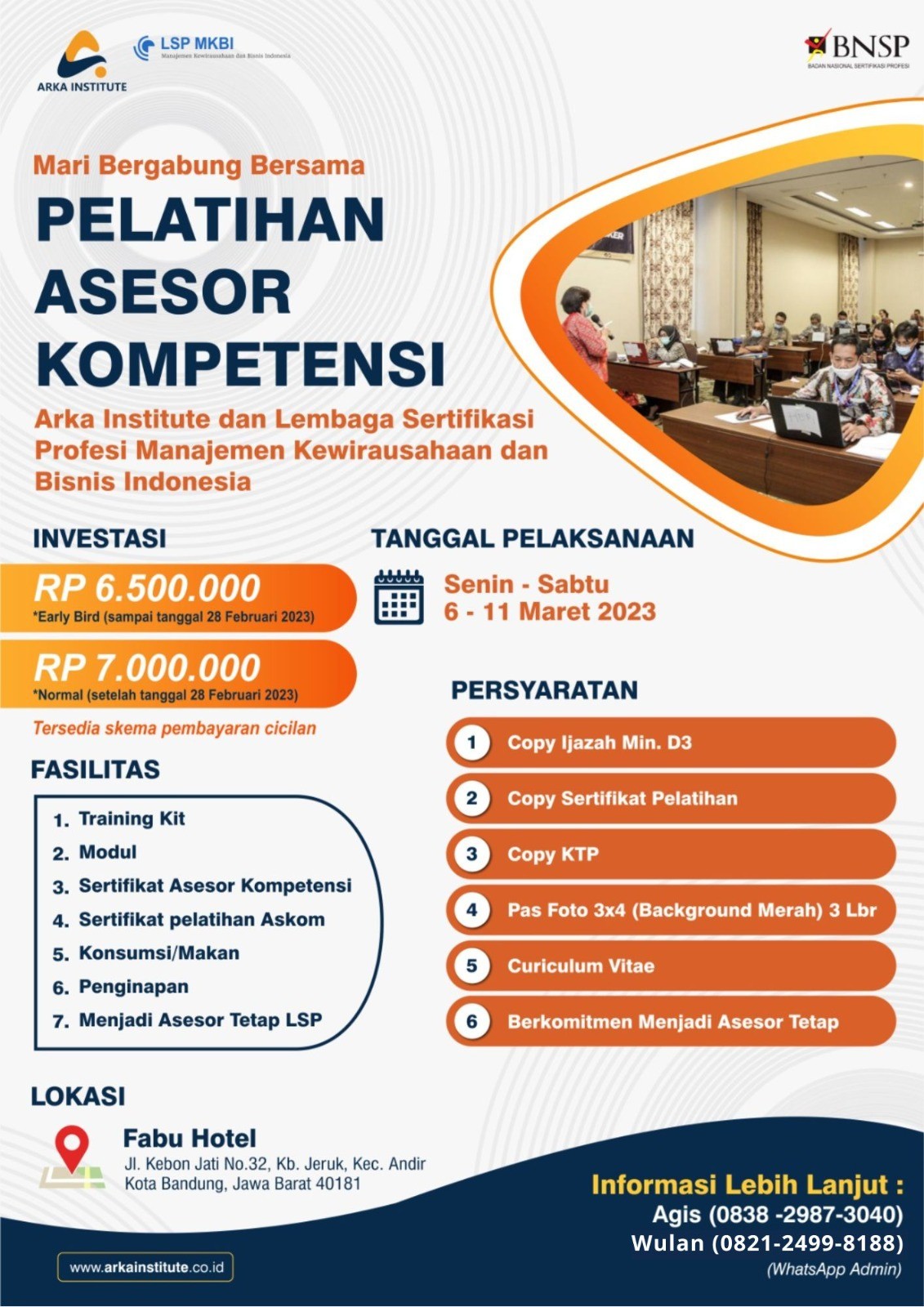 Join Training Sertifikasi Asesor kompetensi BNSP bidang Manjemen Kewirausahaan & Bisnis Indonesia 