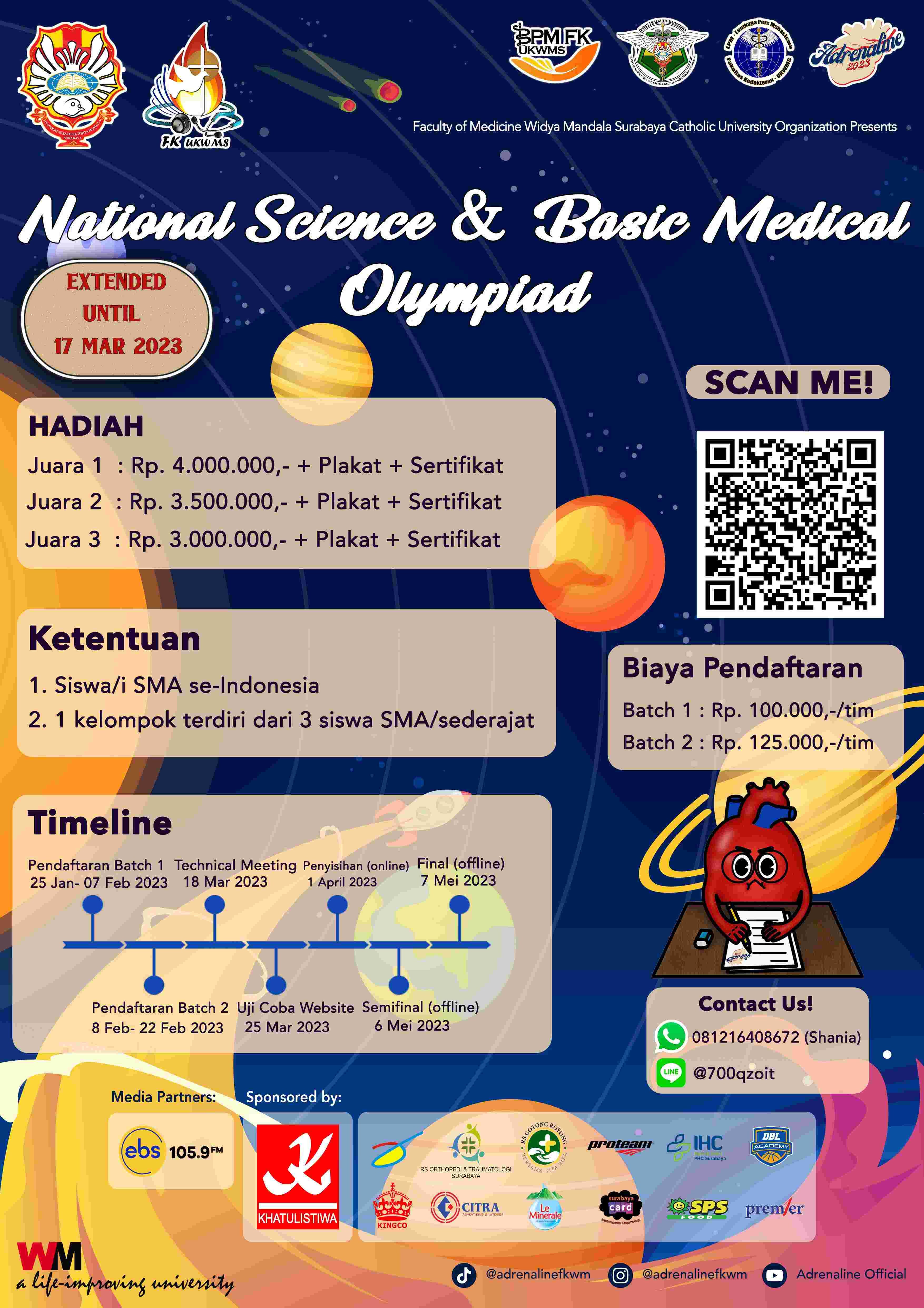 SCIENCE, MATH, AND BASIC MEDICAL OLYMPIAD ADRENALINE 2023