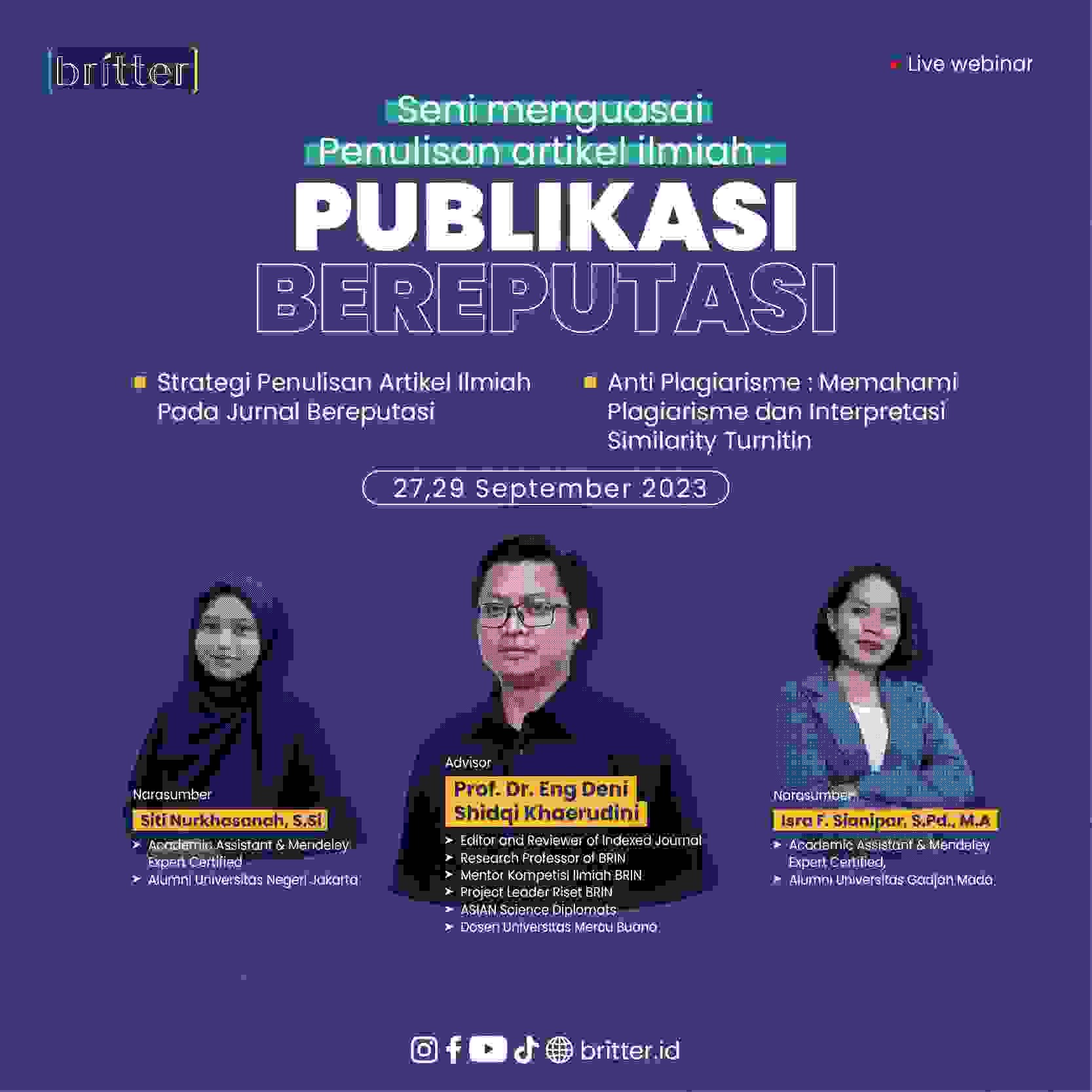 Seni Menguasai Penulisan Artikel Ilmiah: Publikasi Bereputasi